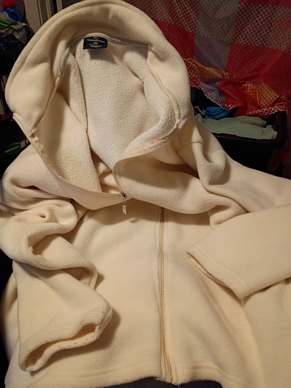 Cozy Women's Cream Fleece Zip-Up Hooded Jacket